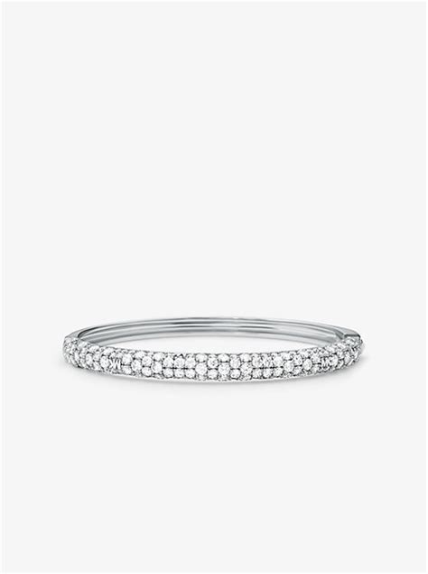 michael kors precious metal-plated sterling silver pavé bangle|michael kors pave.